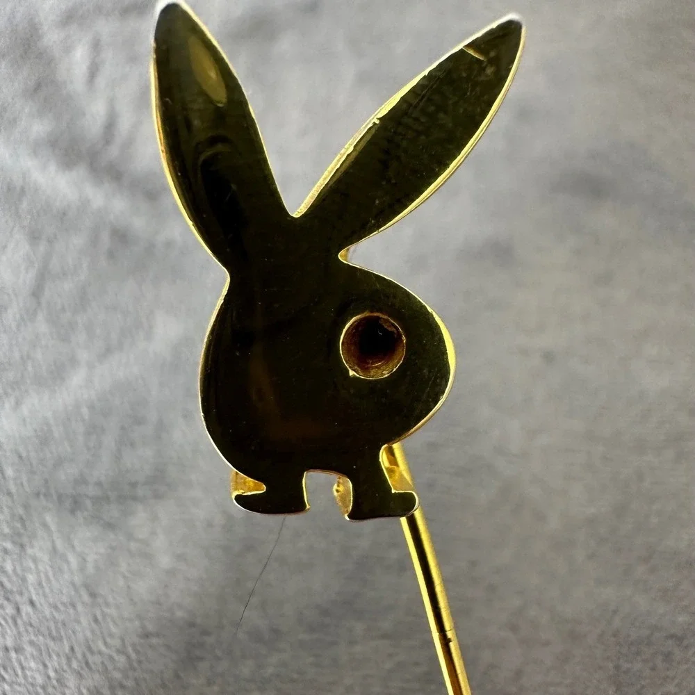 Playboy Bunny Logo Stick Pin Gold Tone Vintage Lapel Jewelry‎ Accessory
